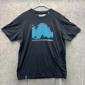 LRG Shirt Mens XL Black Graphic Tee Equalizer Soundwave Tree Logo 100% Cotton